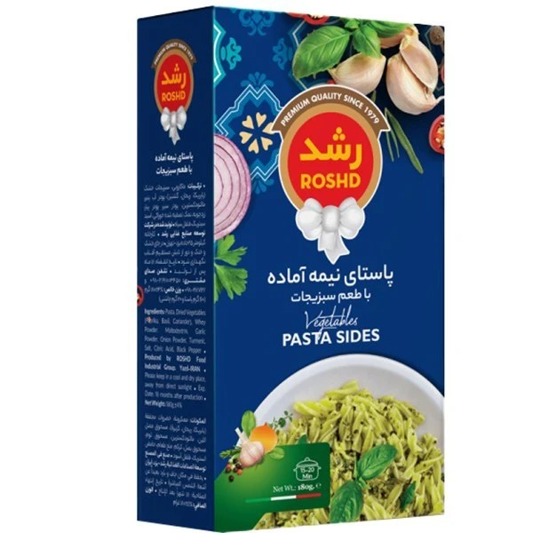 پاستای نیمه اماده طعم سبزیجات رشد 180 گرم
